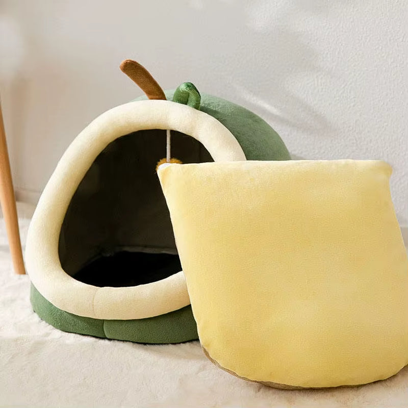 Hot Selling Modern Soft Thickened Cute Fluffy Luxury Indoor Cat Sleeping Cushion round Pet Bed Small Large Cat House Bed Cave
