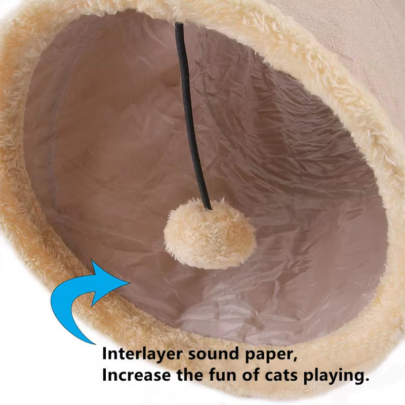 Best-Selling 2025 Modelsuede Fabric Plush Sturdy High-Quality Kitten Tunnel Toy for Cats