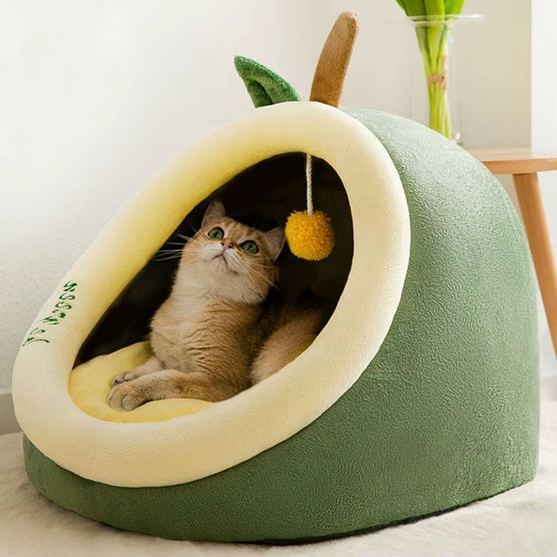 Hot Selling Modern Soft Thickened Cute Fluffy Luxury Indoor Cat Sleeping Cushion round Pet Bed Small Large Cat House Bed Cave