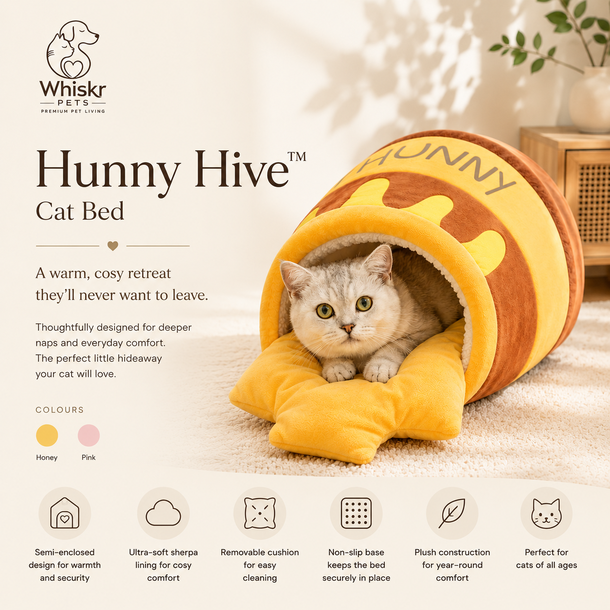 Hunny Hive™ Cat Bed
