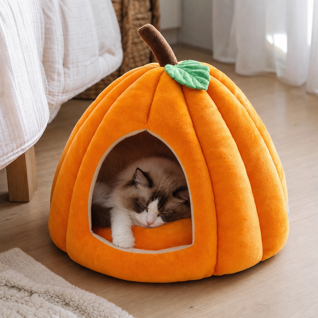 Patch Pumpkin Cat Bed