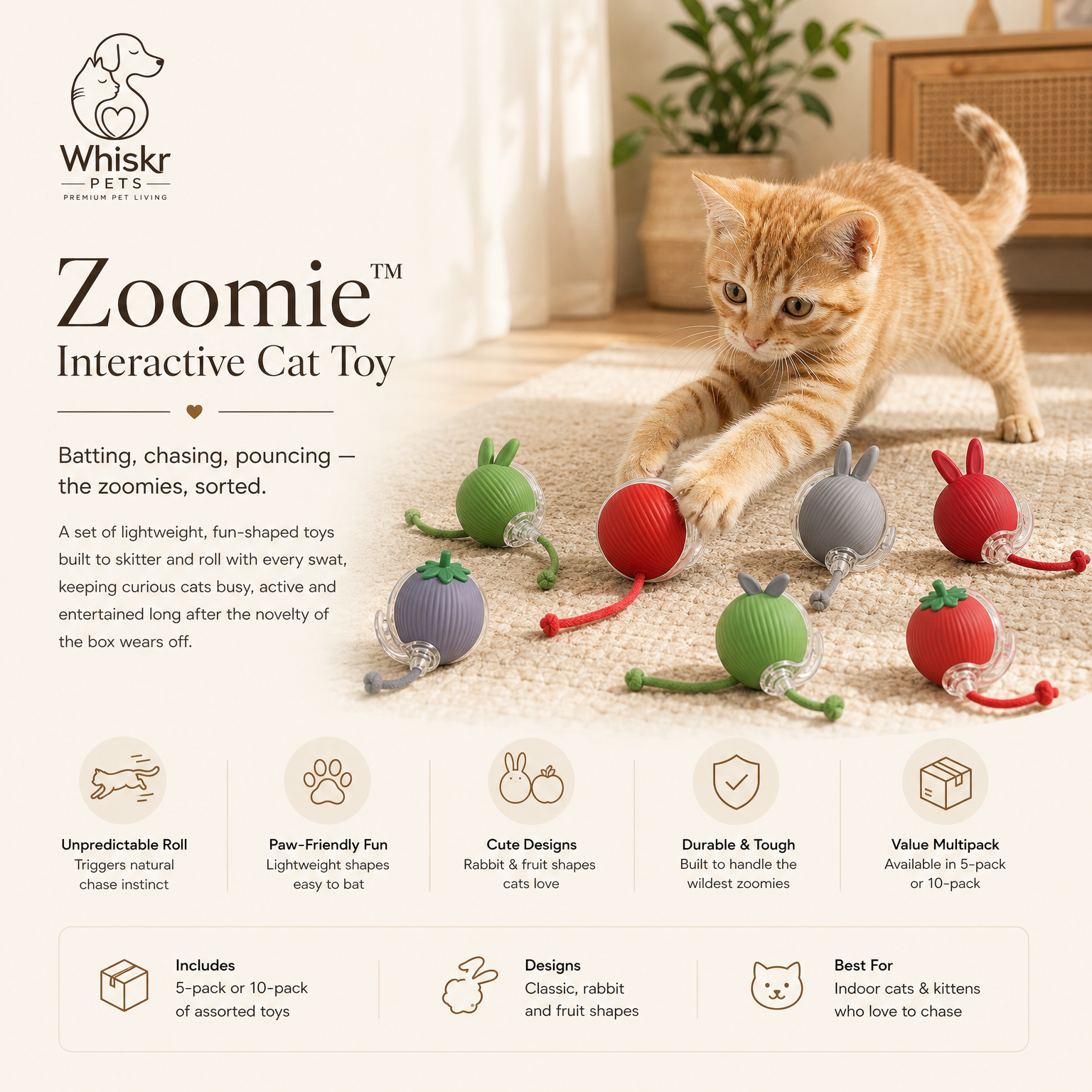 Zoomie Interactive Cat Toy